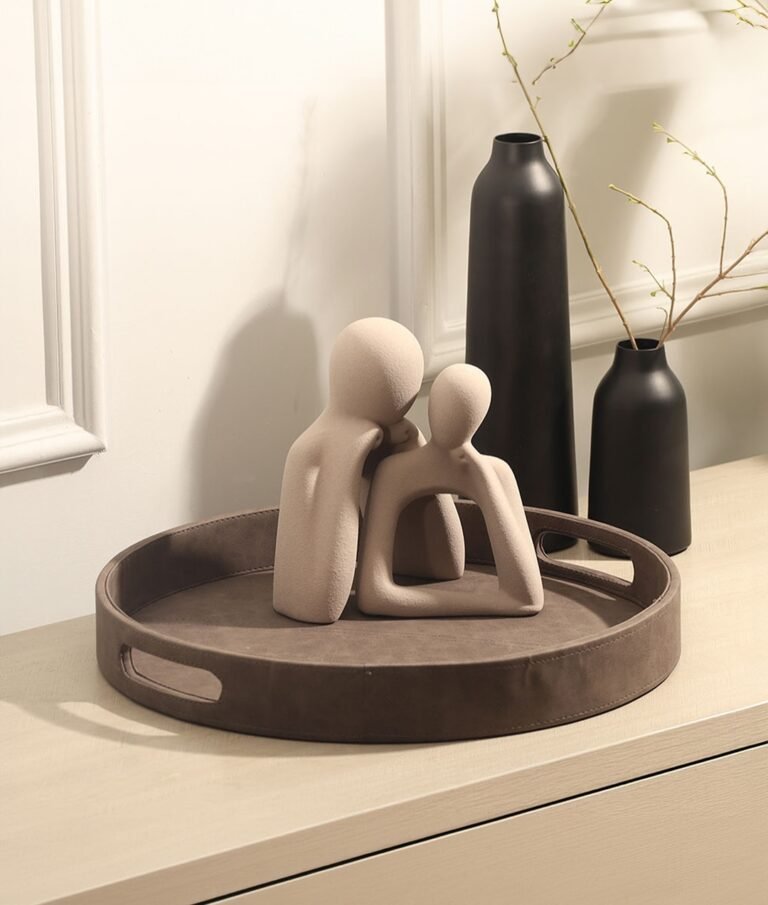 Round Brown Charcoal Finish Tray
