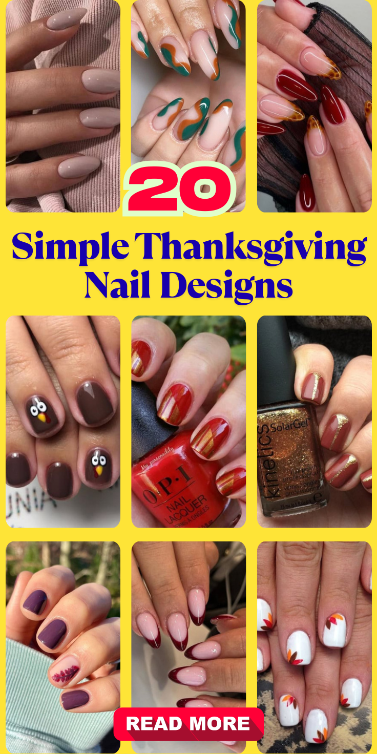 Simple Thanksgiving Nail Designs