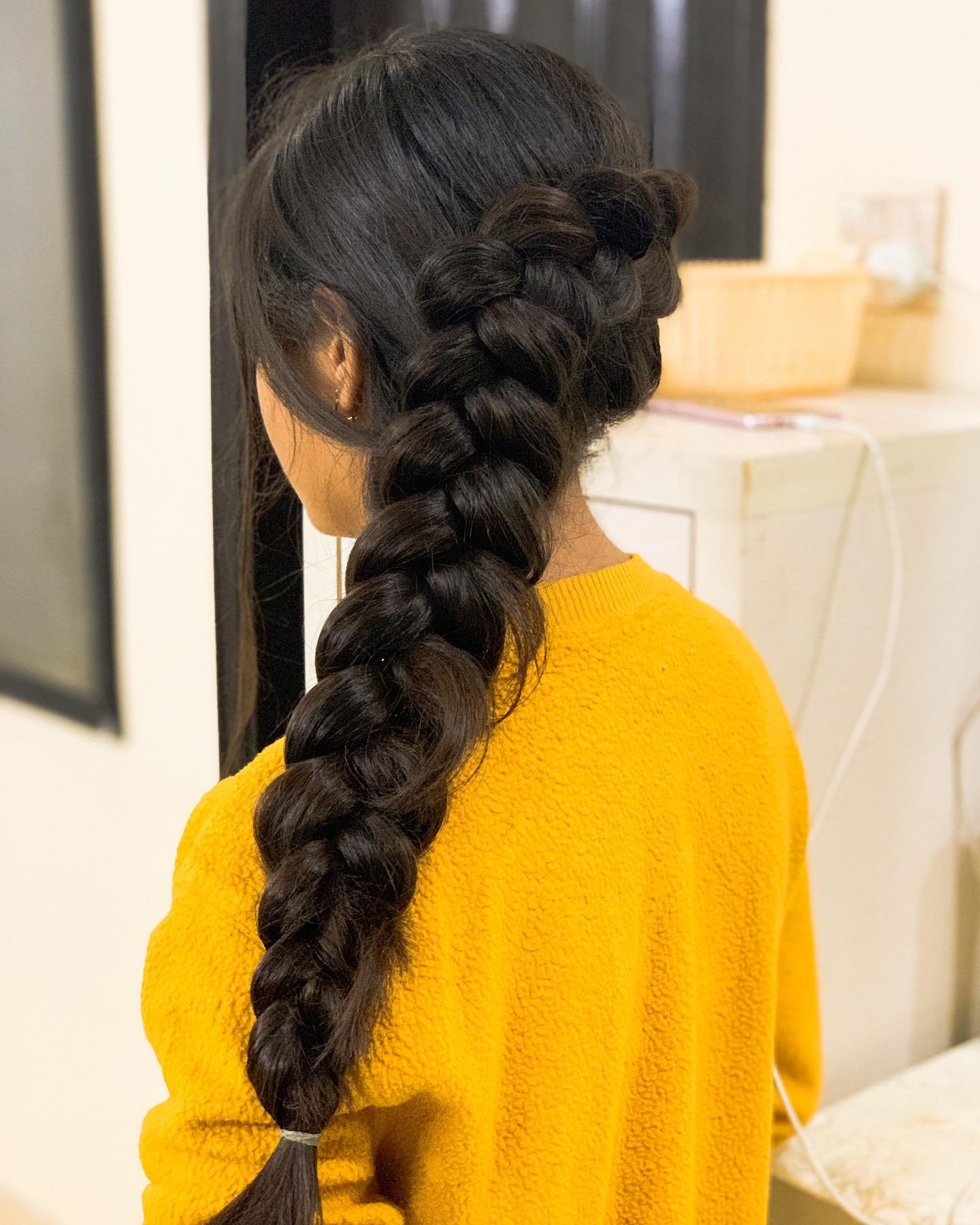 Single Dutch Braid to the Side