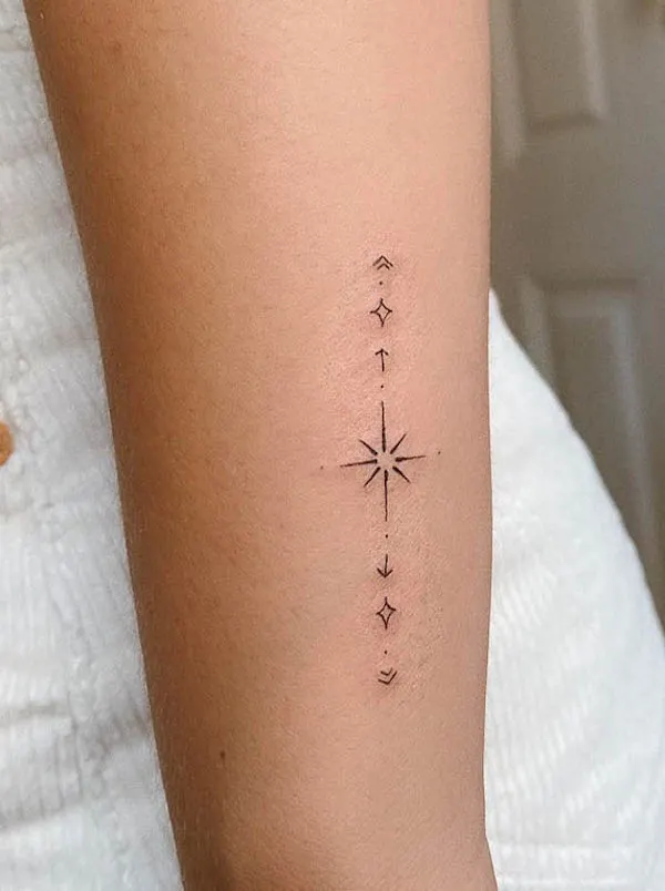 Small symbols on the forearm