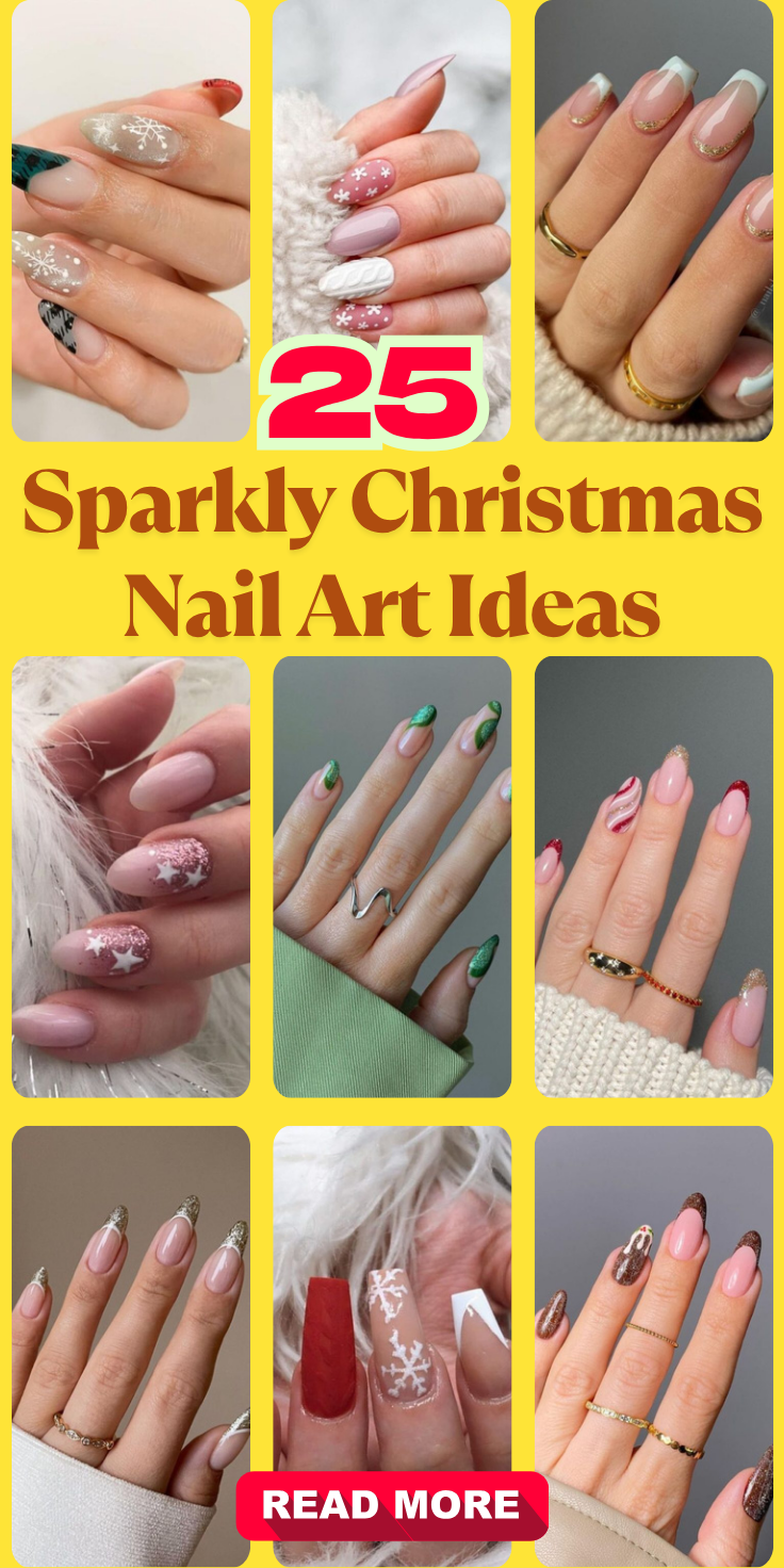 Sparkly Christmas Nail Art Ideas