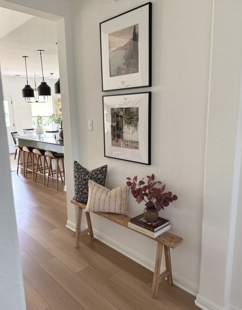 Try a Double Bench Moment with Pillows + Art