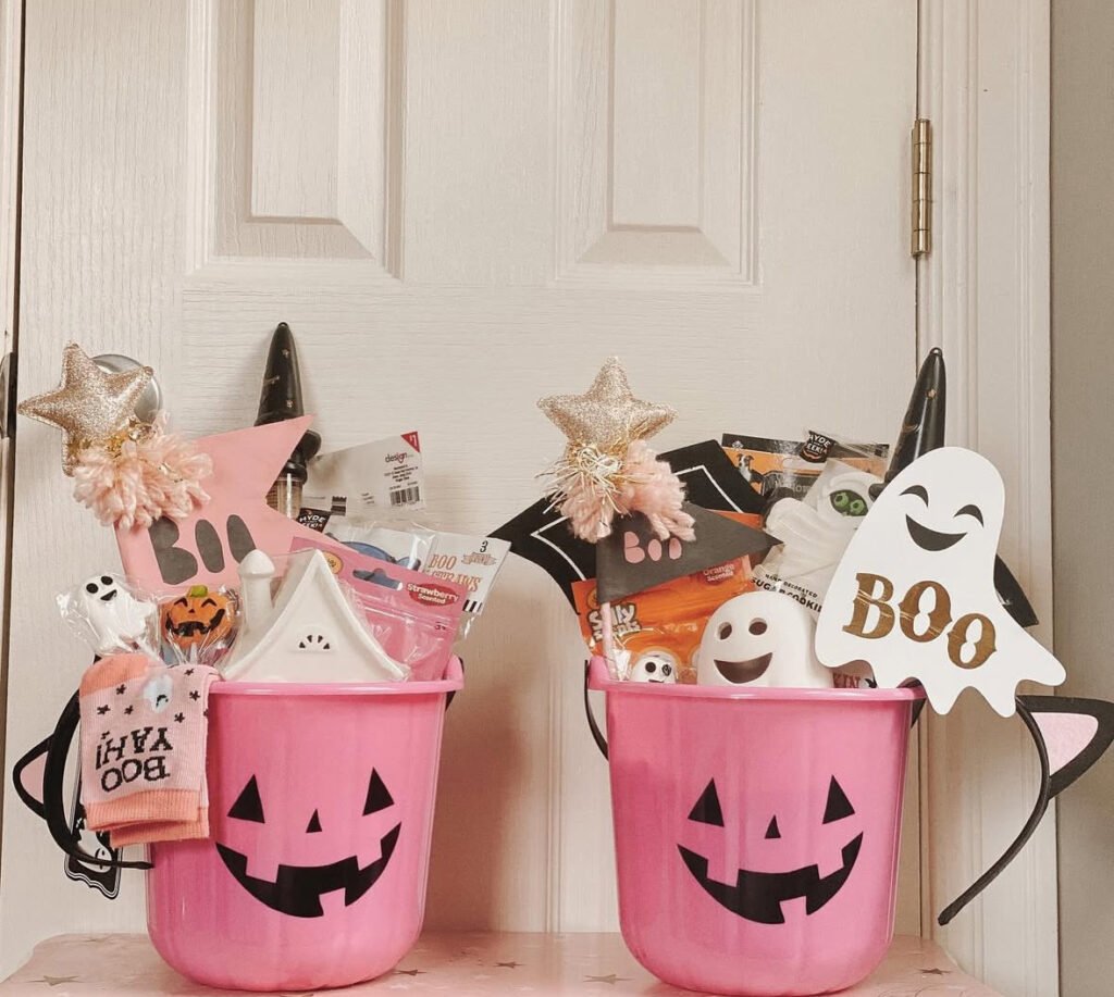 Twin Pink Boo Buckets