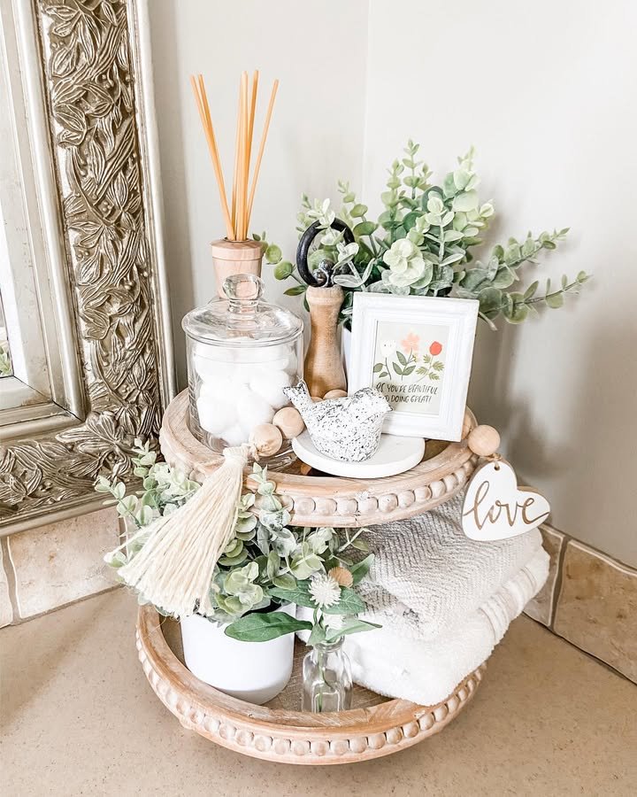 Two-Tier Hardwood Tray