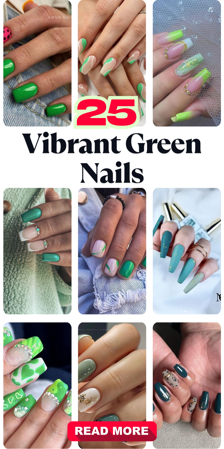 Vibrant Green Nails