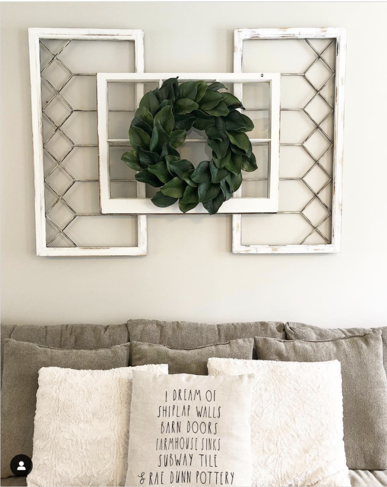 Wall Art Using Old Window Frames