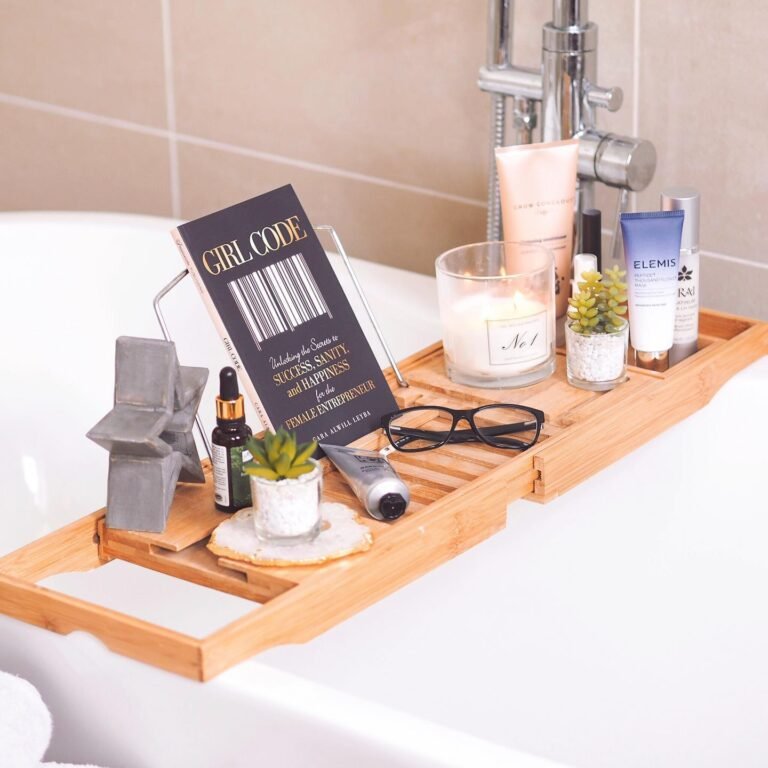 Wooden Over the Bathtub Rectangle Tray