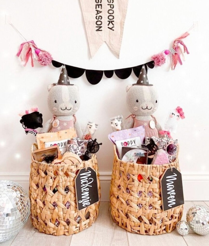 Woven Boo Baskets with Plushies