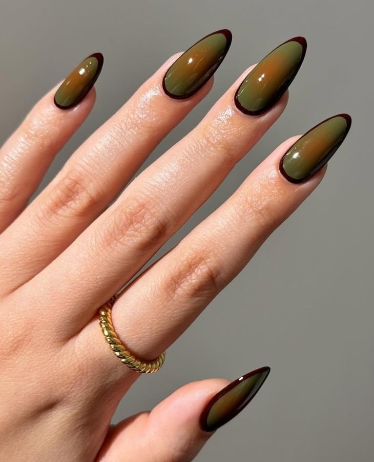Olive Aura Nails