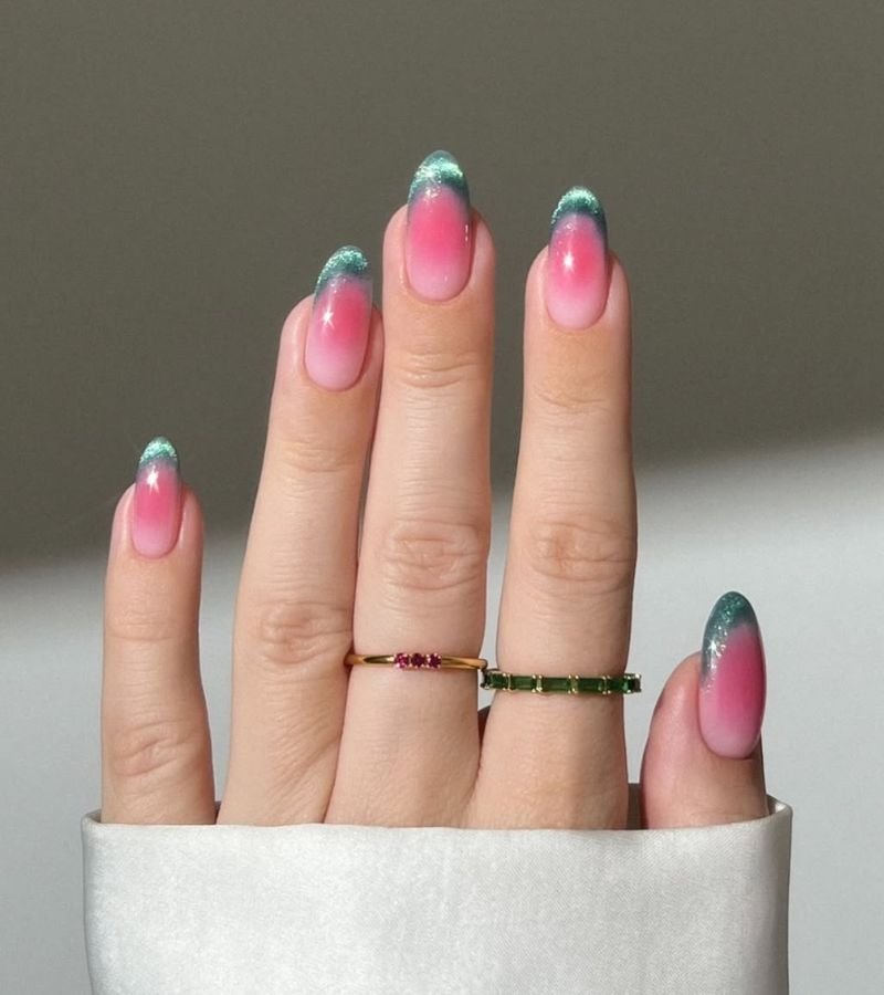 Watermelon Aura Nails