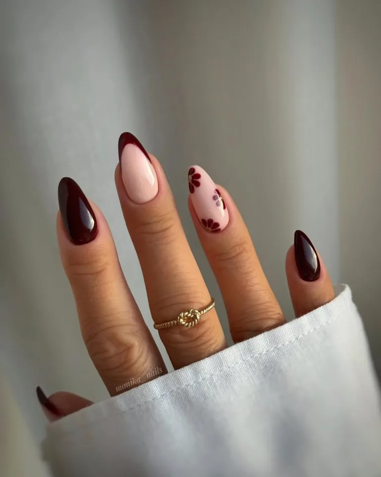 Burgundy Floral French