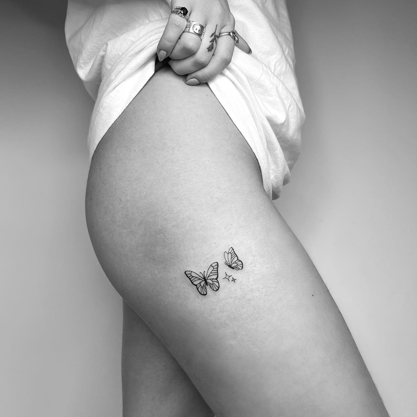 Fine Line Butterfly Tattoos