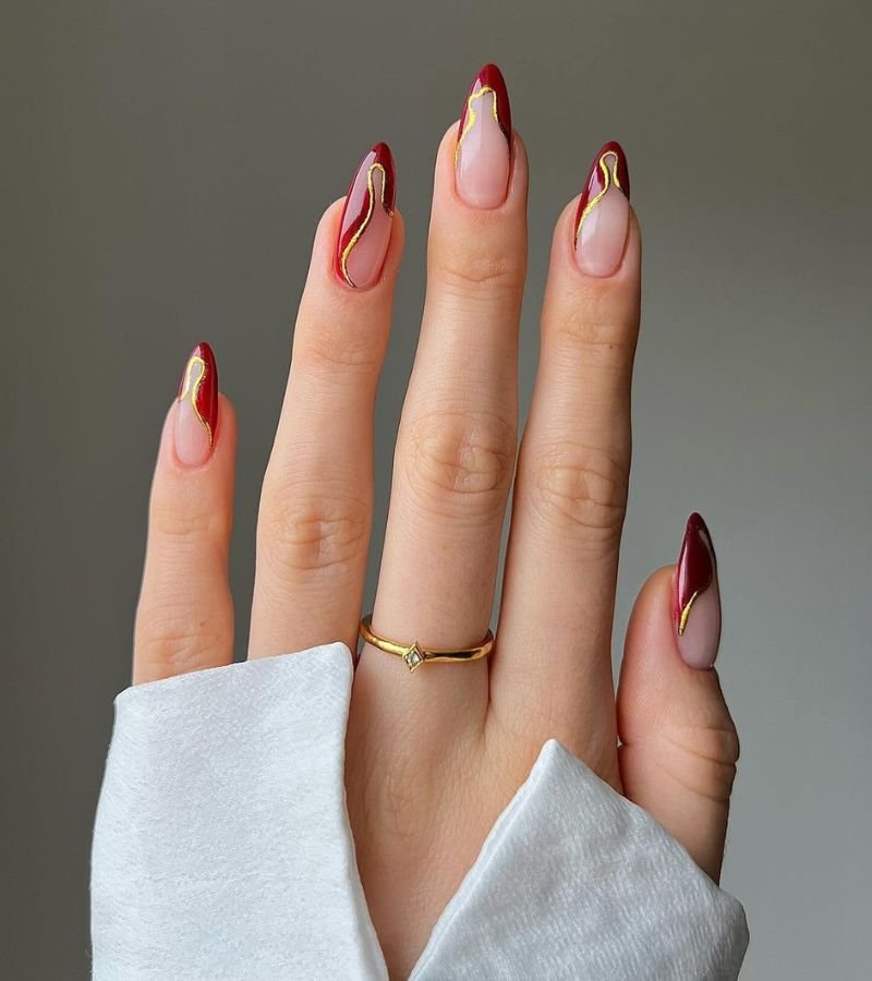 Cherry Red with Gold Glitz