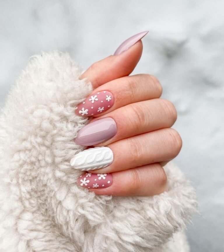 Soft Pink Christmas Nails