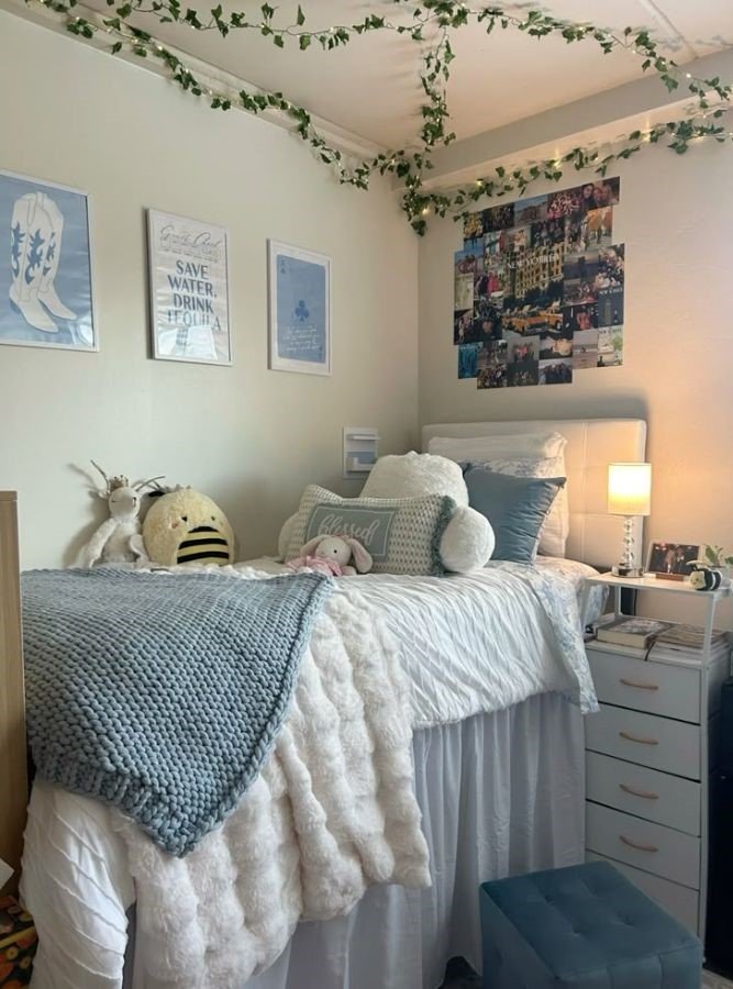 Style a Cozy Coastal Dorm with Blue Accents