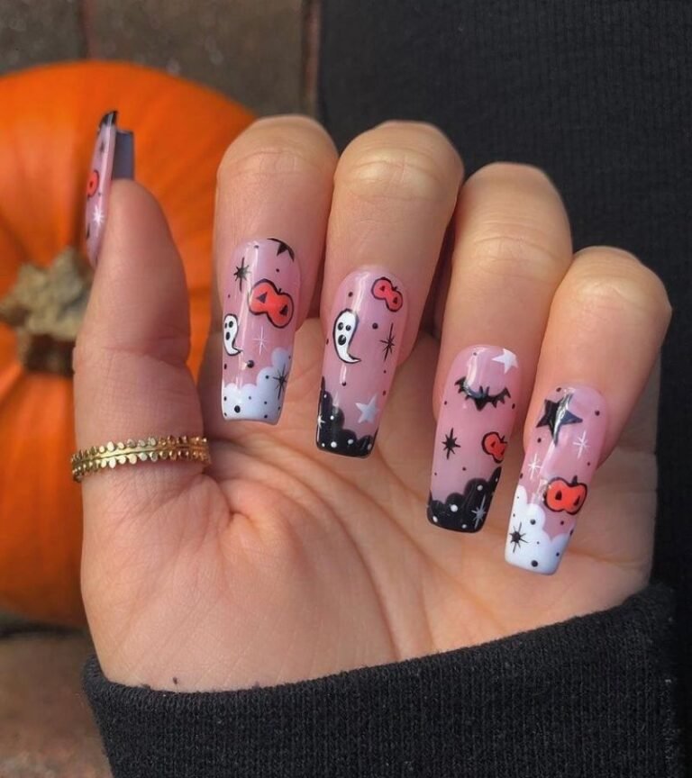 Simple Halloween Nails
