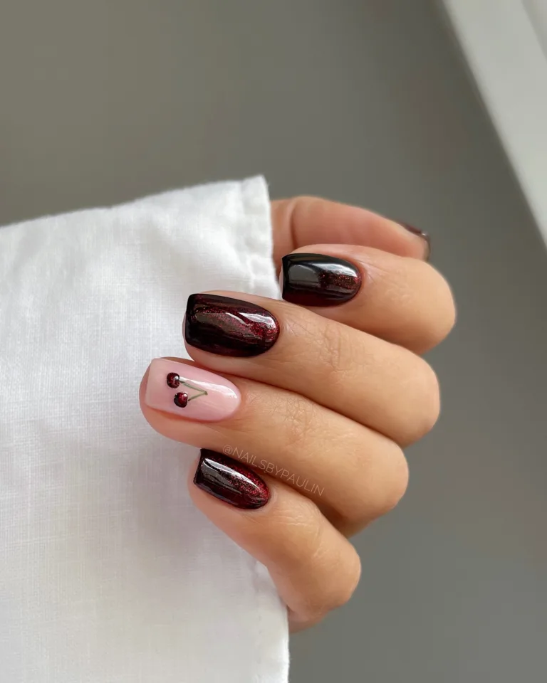 Dark Cherry Nails