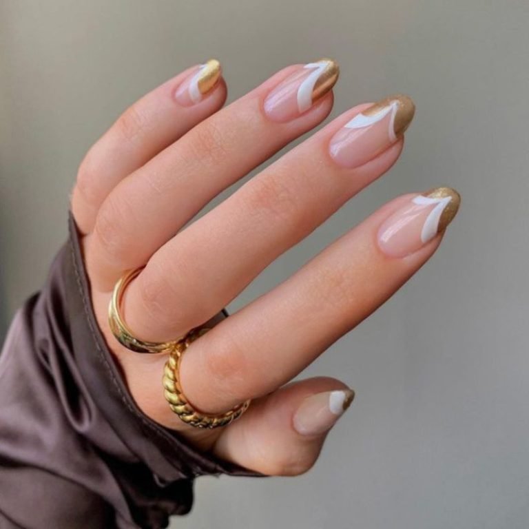 Sparkly French Tip Nails