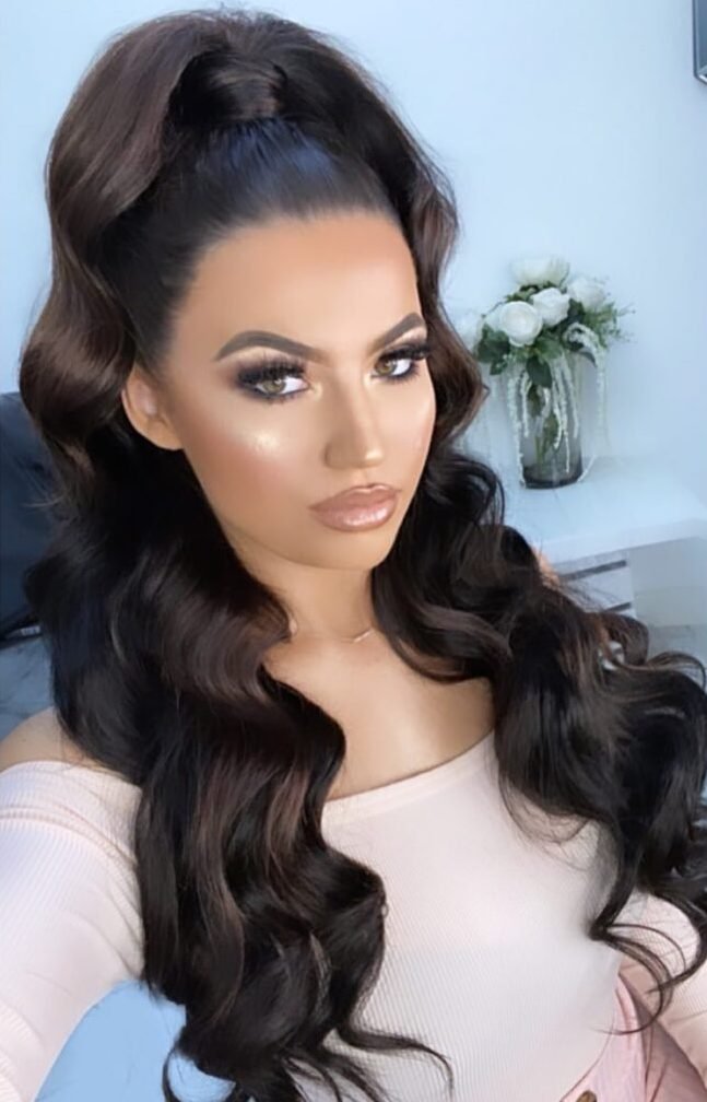 Glam Half Up Half Down Hairstyle