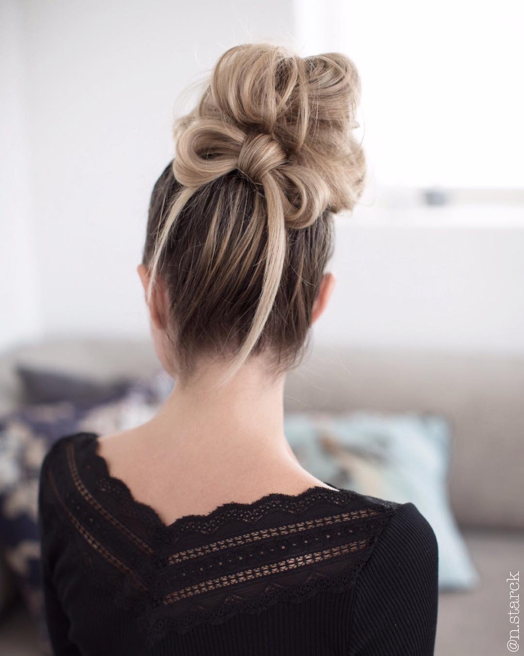 Messy Bun with Bow Accent