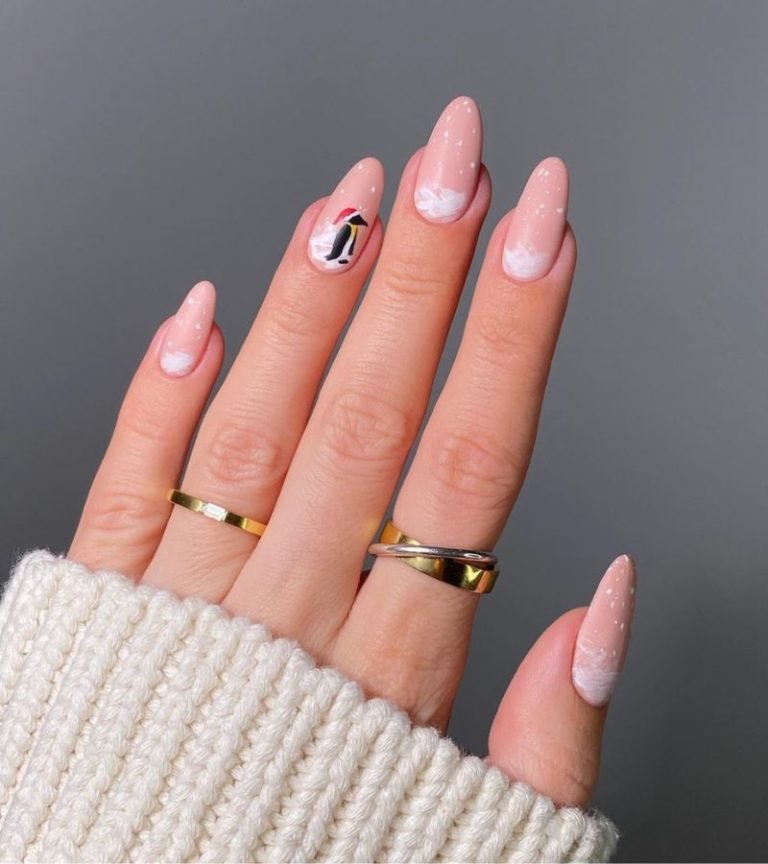 Snowy Penguin Nails