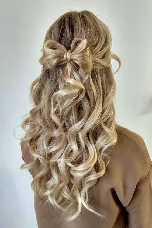 Half-Up Half Down with Bow