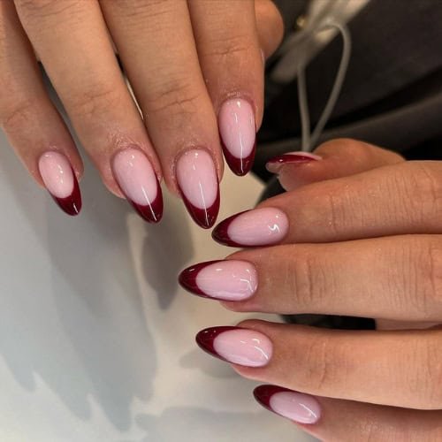 Cranberry Red French Tips