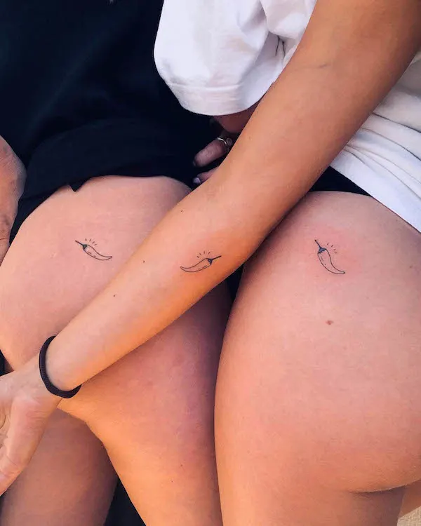 Tiny chilies sister tattoos