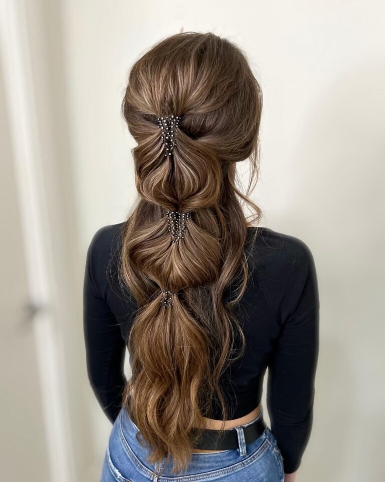 Twisted Chain New Years Eve Hairstyle Ponytail