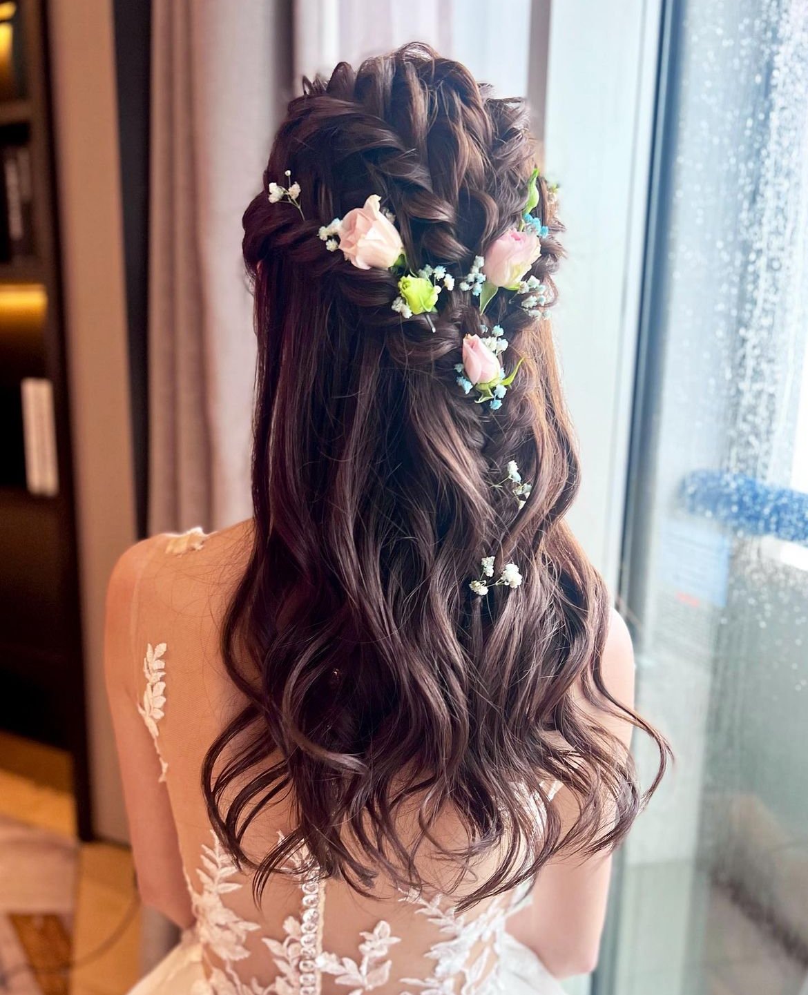 Braided Beauty with Fresh Flowers