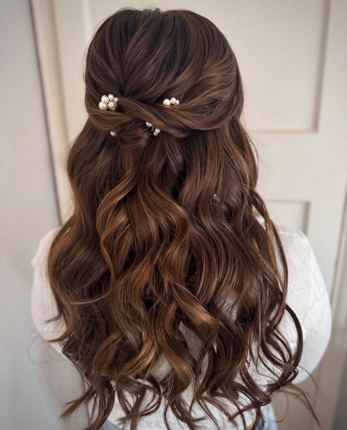 Half Up / Half Down with Pearls