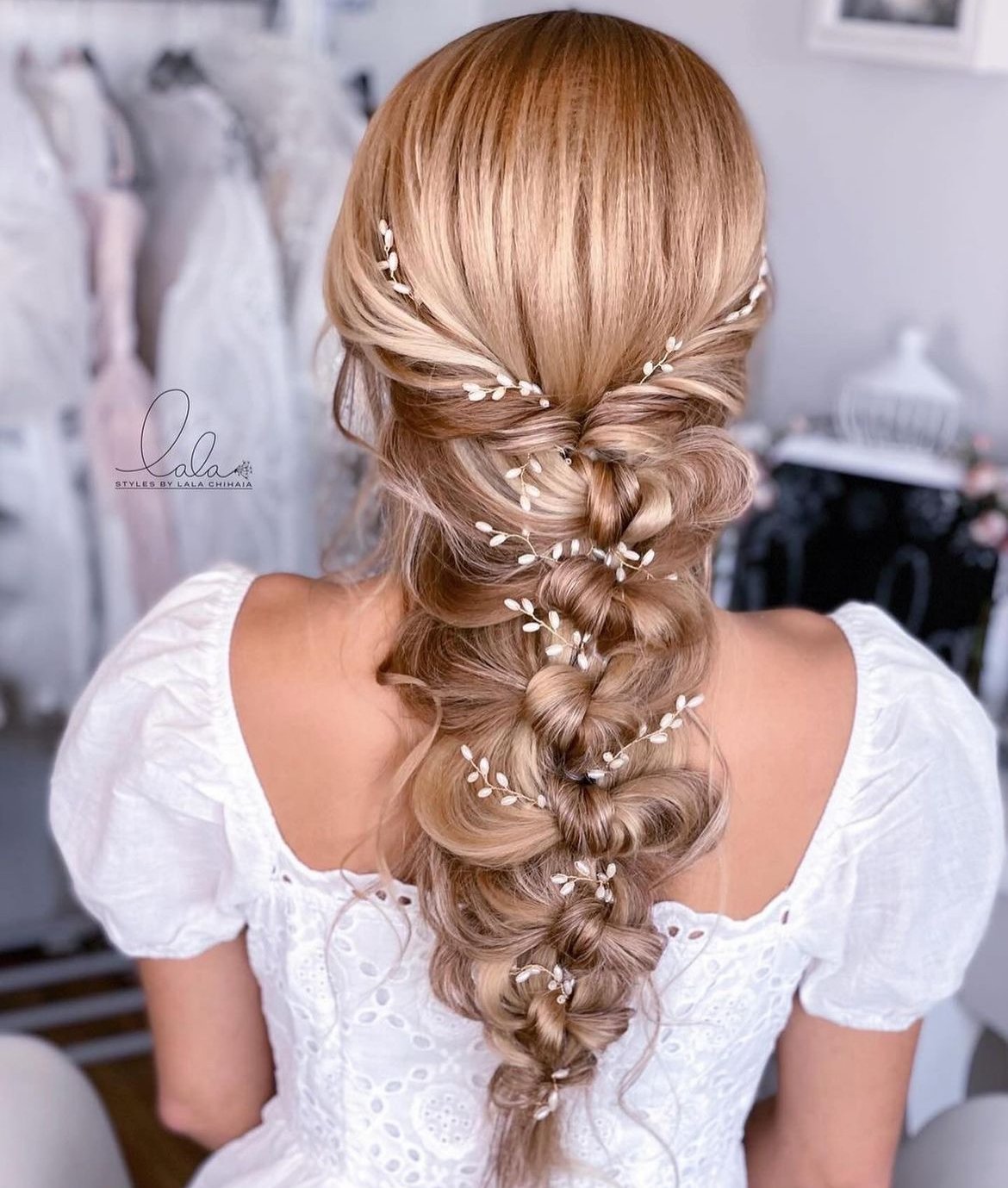 Romantic Braid with Flowers