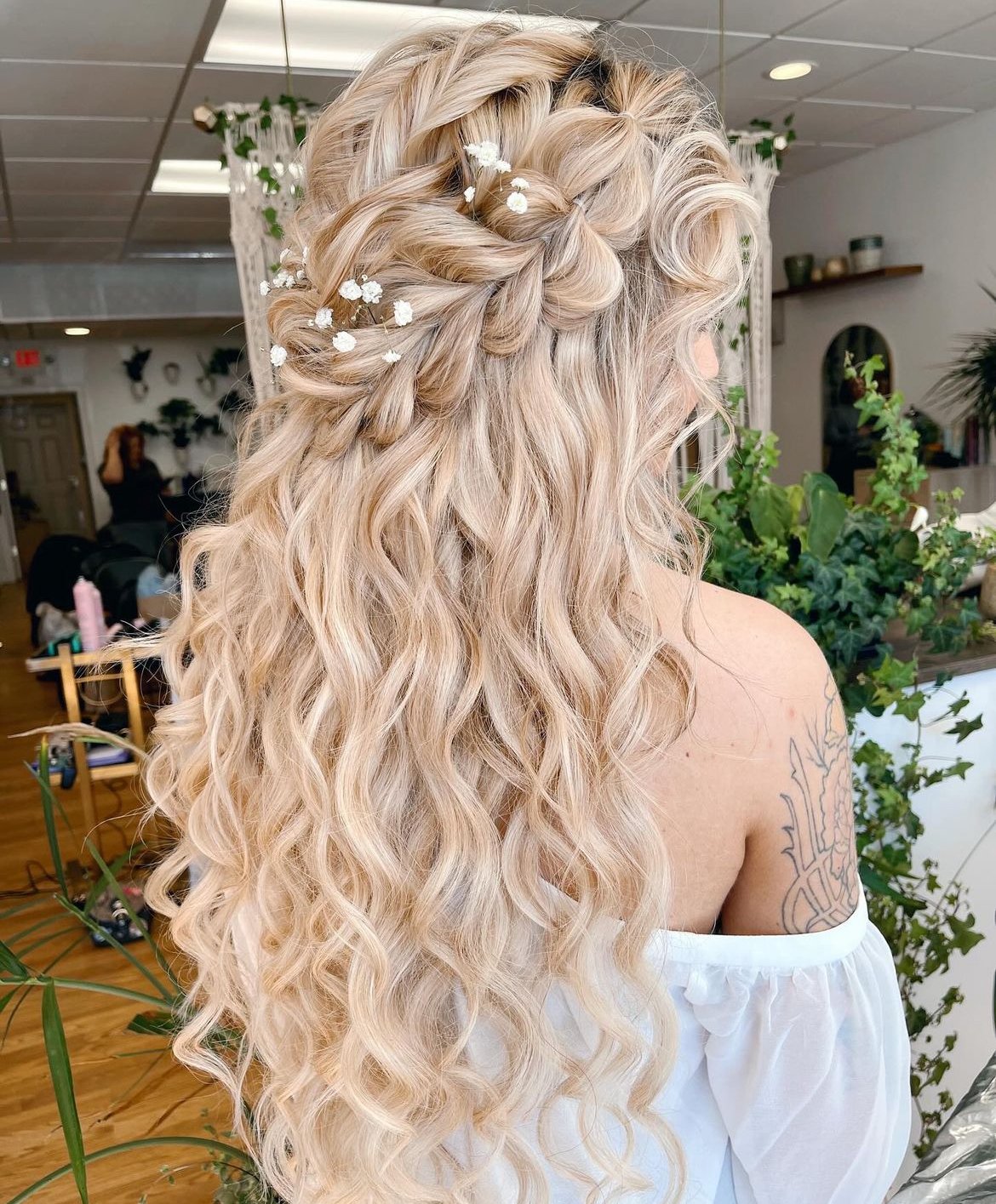 Half Up / Half Down with an Accent Pull-Through-Braid