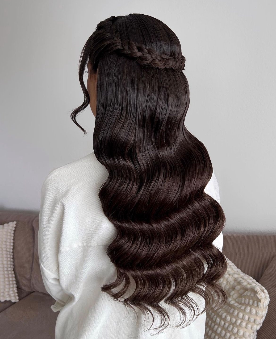 Soft Waves & Crown Braid