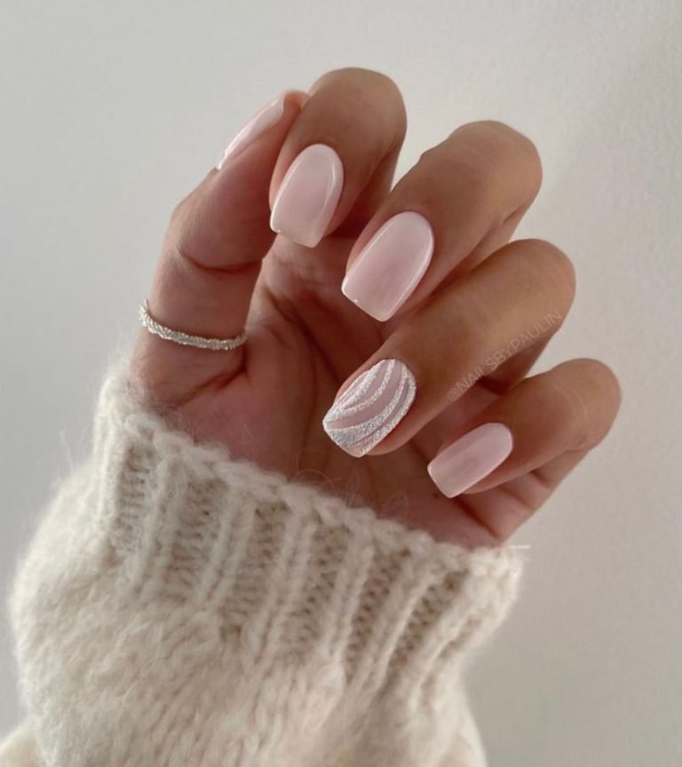 Nude Glitter Nails