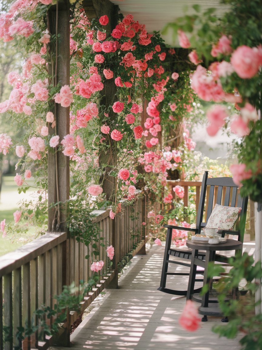 A Daytime Retreat Wrapped in Blooming Roses