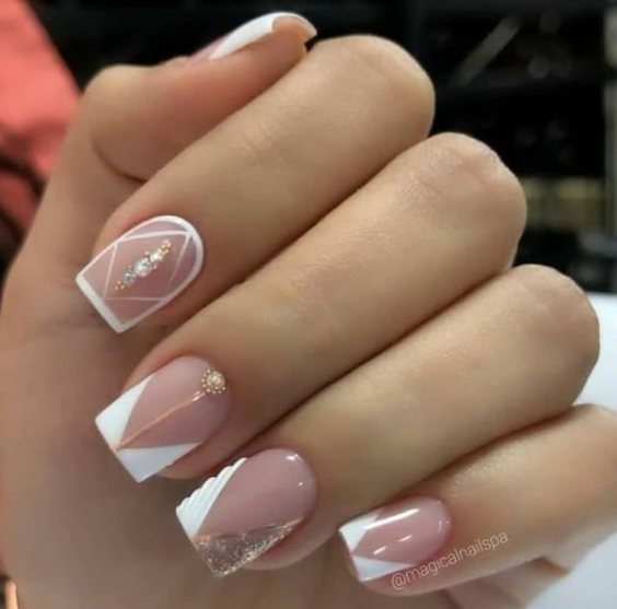 Abstract Wedding Nails