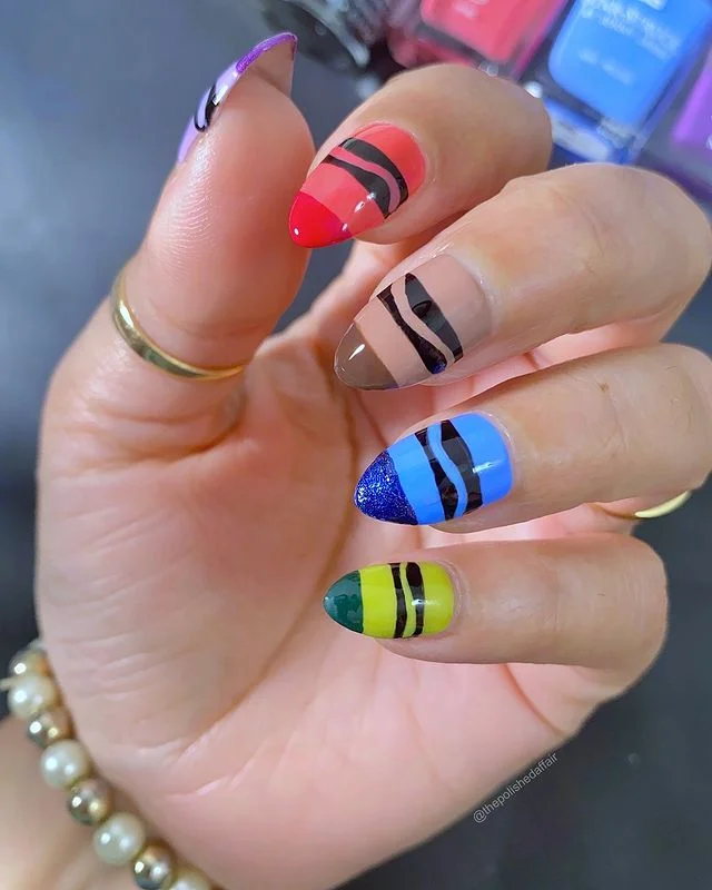 Back to School Nails with Crayon Designs