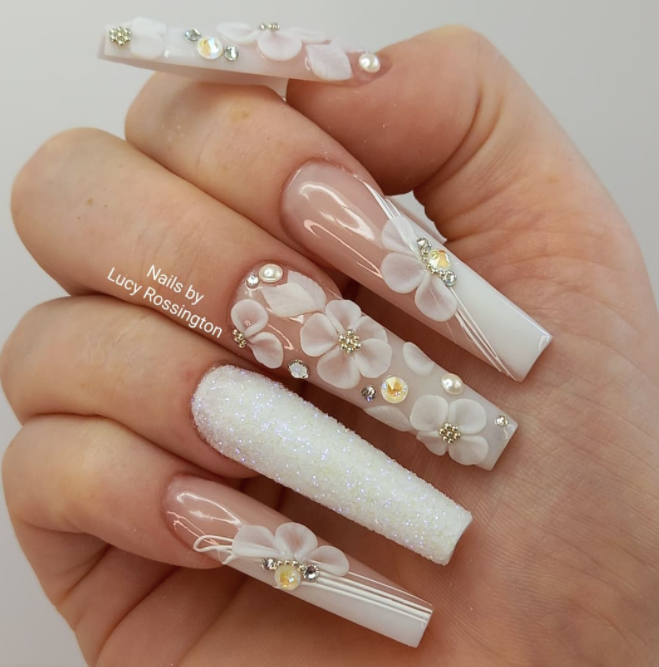 Bejewelled White Flowers