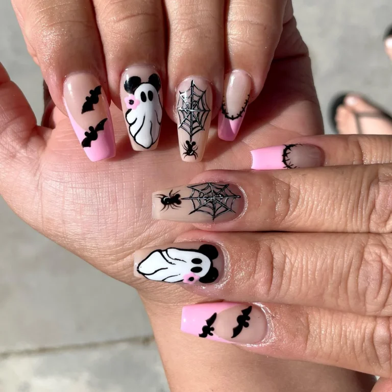 Black & Pink Ghost Mickey with Webs