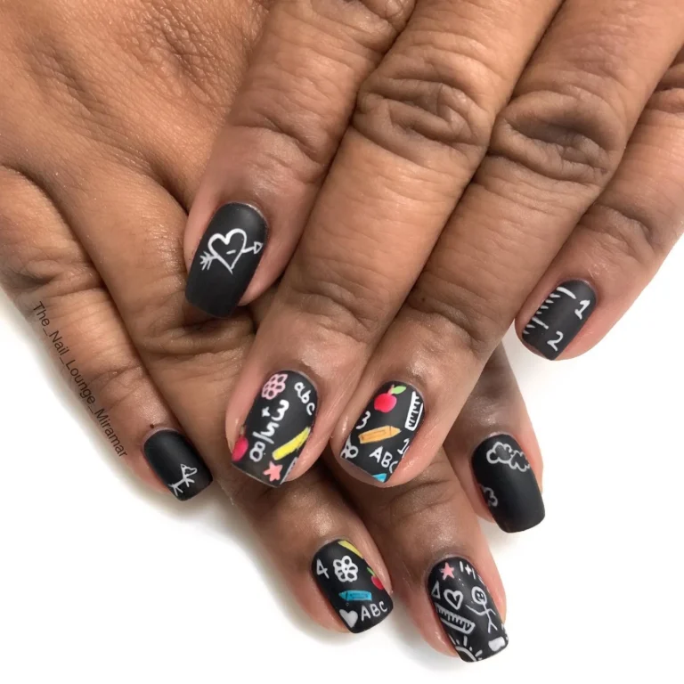 Chalkboard Back to School Nails