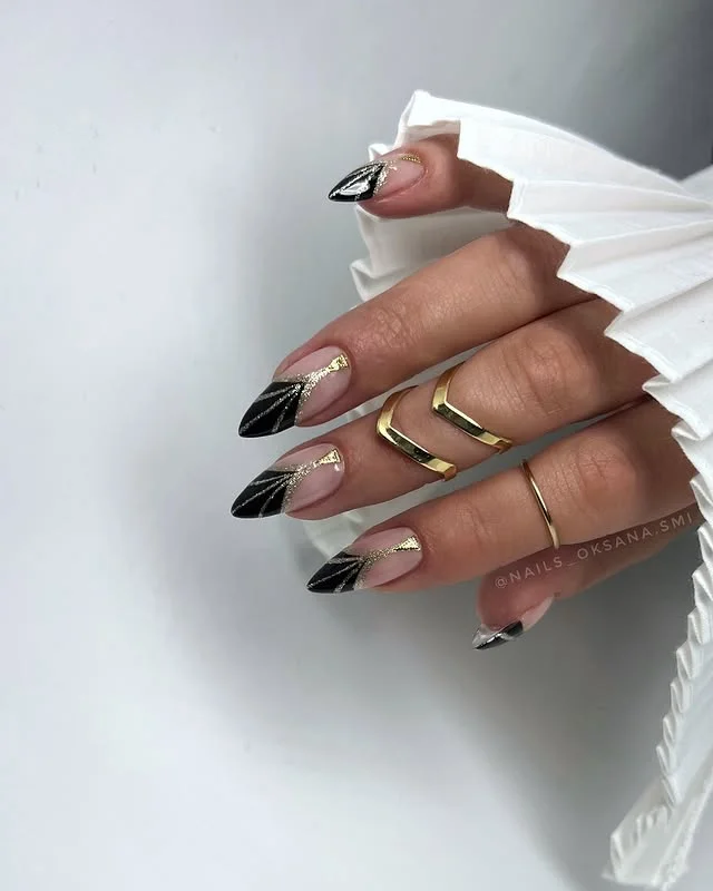 Gold and Black Geometric Accent