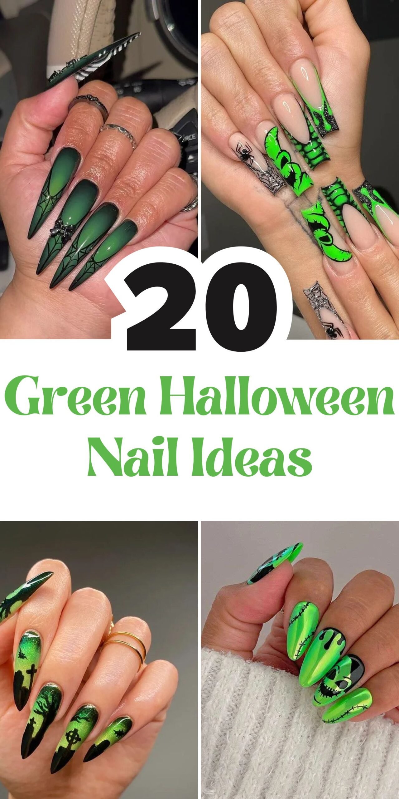 Green Halloween Nail Ideas