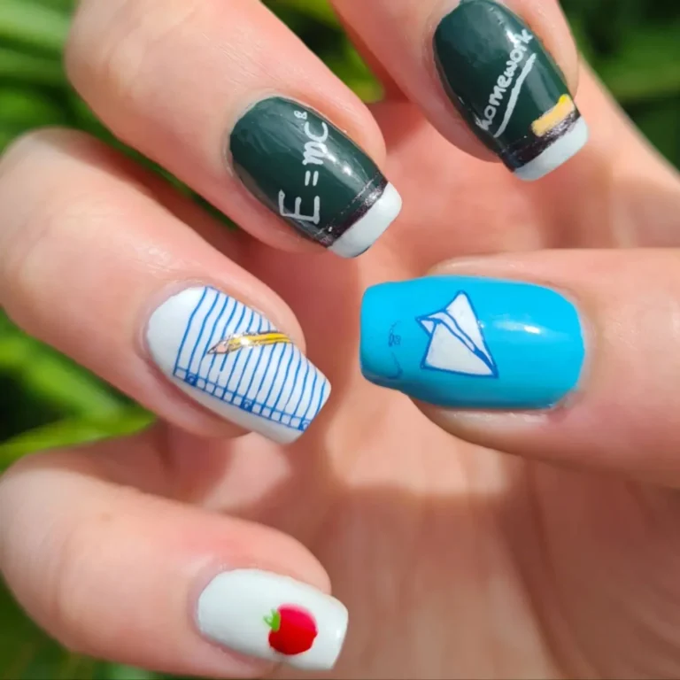 Nails with Math, Homework, & Apple Designs