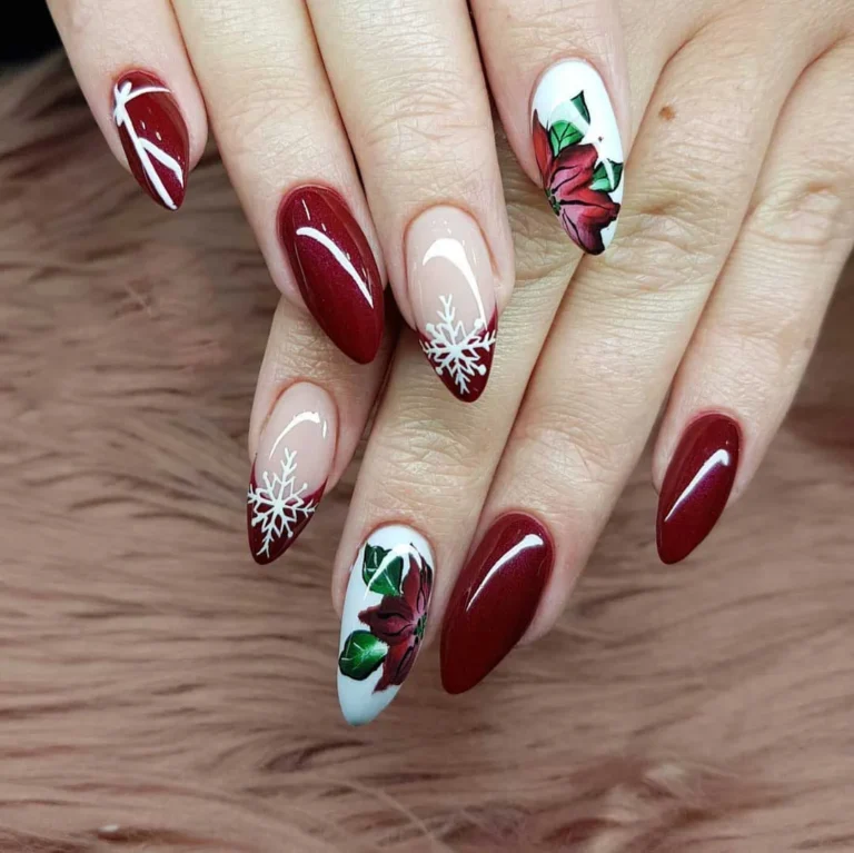 New Year Nails with Snowflakes