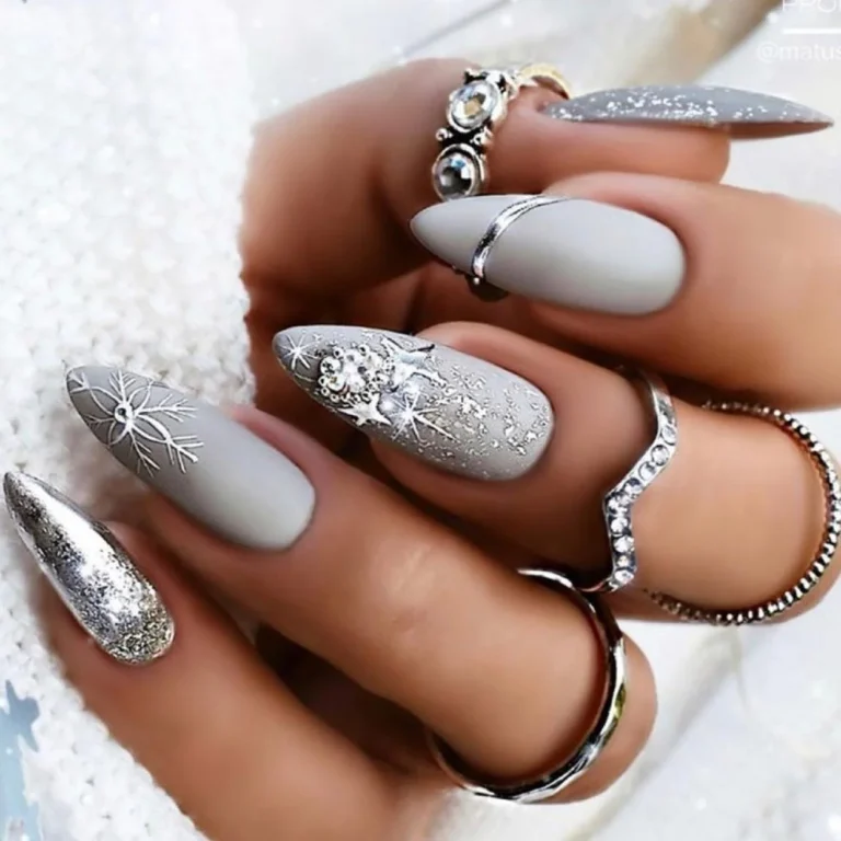 New Year Snowflake & Silver Glitter