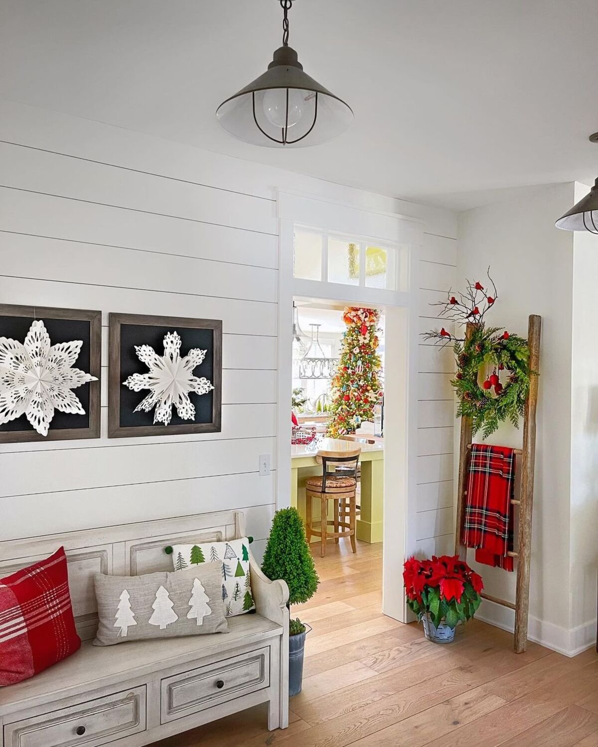 Paper Snowflake Display in Frames