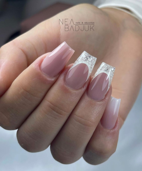 Pastel Pink Wedding Nails