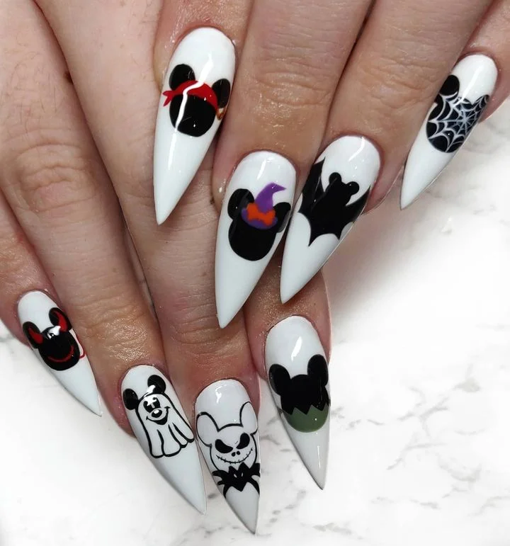 Pointy Mickey Silhouettes with Halloween Icons