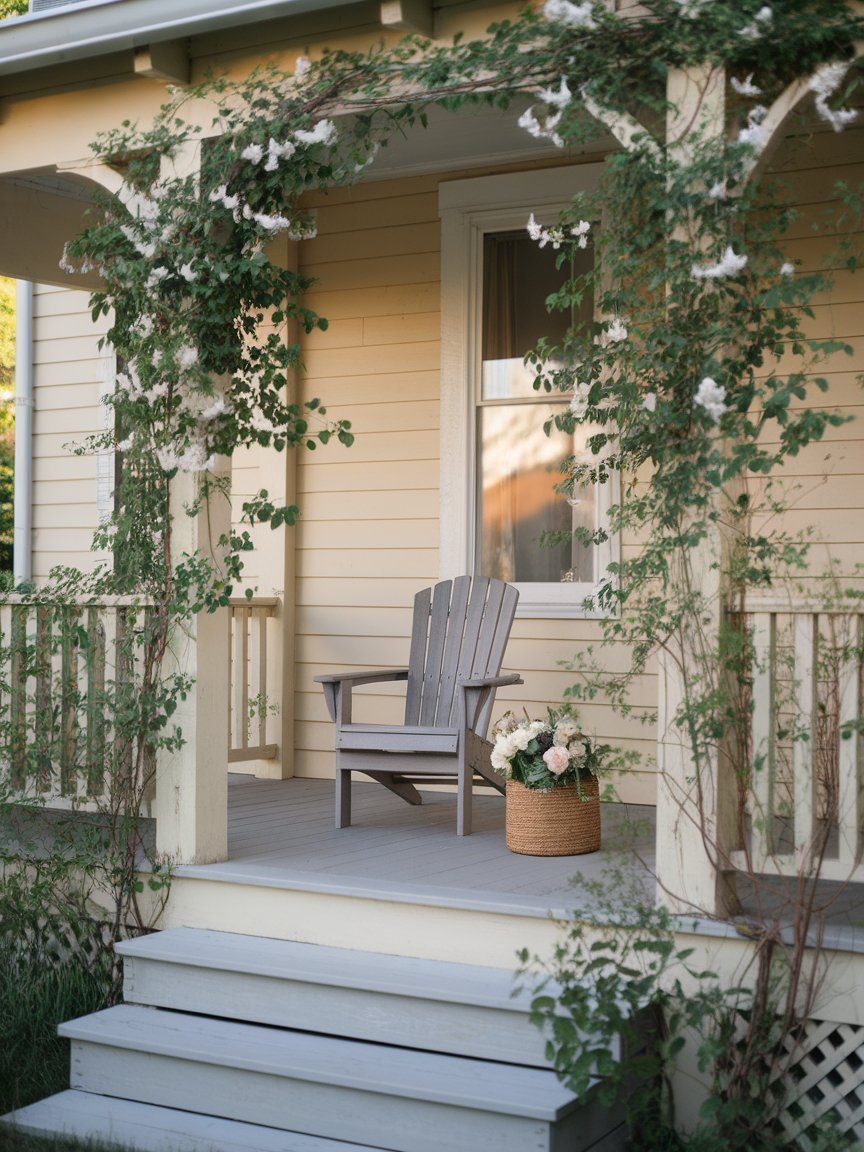 Simple Elegance with White Florals and Adirondack Chair